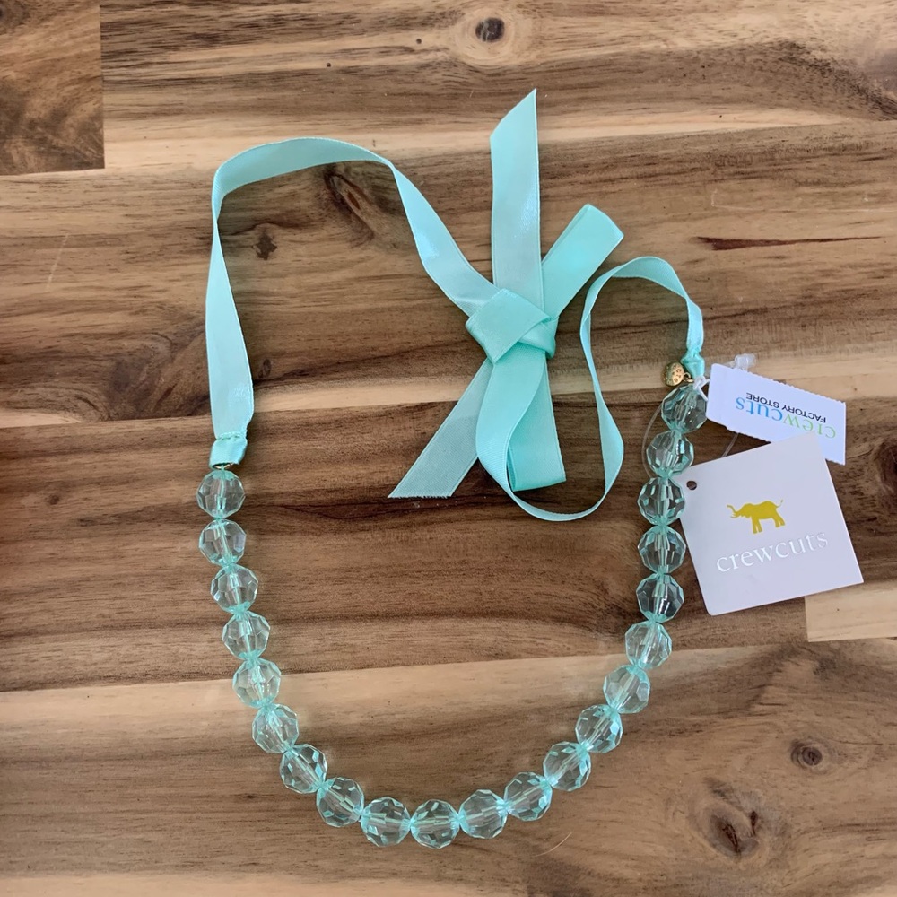 Crewcuts pale green bead girls necklace J crew Jcrew NWT
